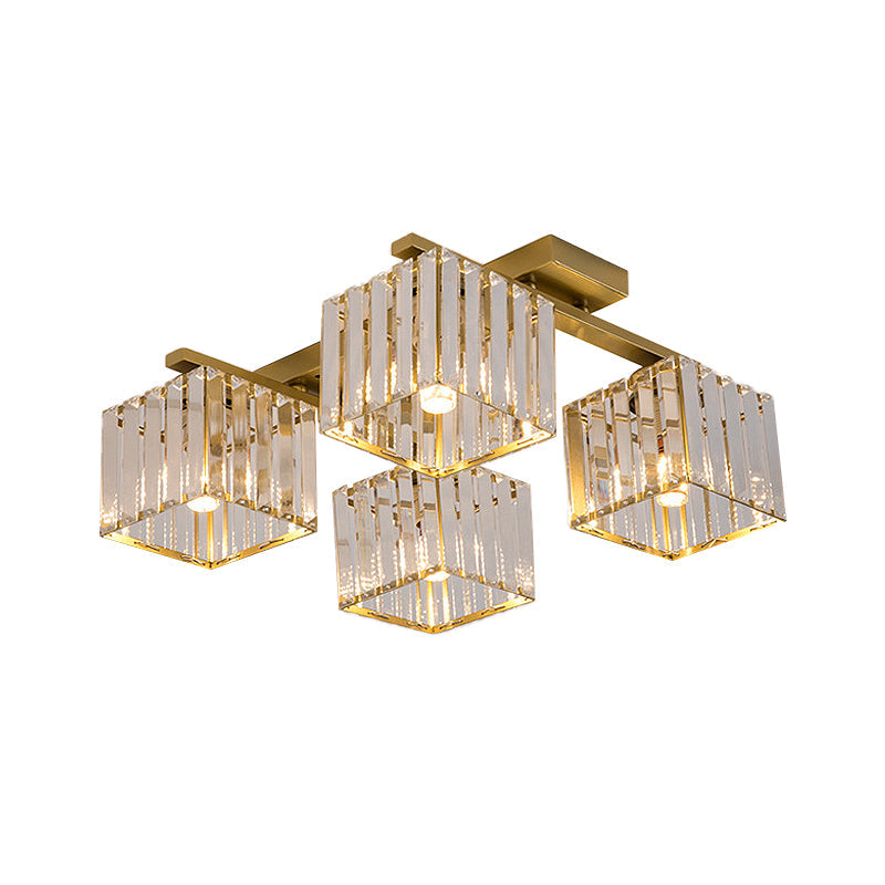 Anya’s Modern Crystal Chandelier - Square Design Ceiling Light