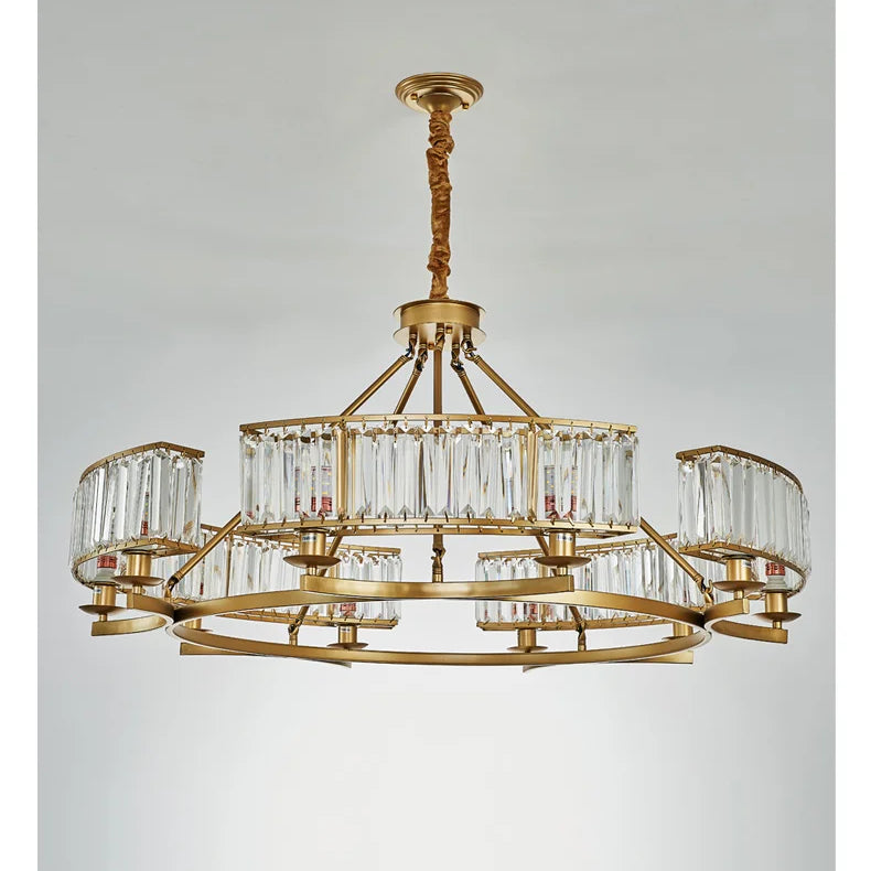 Zoe’s K9 Crystal Modern Glass Chandelier - Copper Luxury Hanging Lamp Chandelier