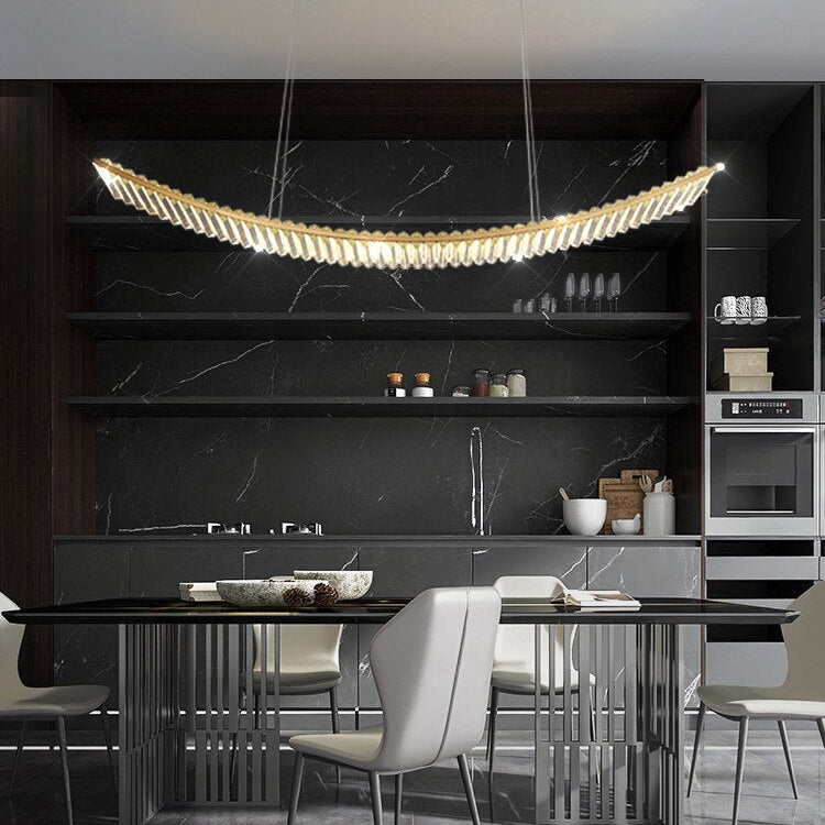 Sophia’s Luxurious Arch Chandelier - Modern Crystal Brilliance Ceiling Light Fixtures