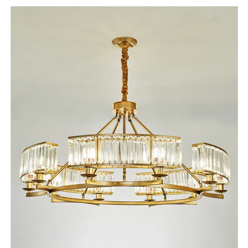 Zoe’s K9 Crystal Modern Glass Chandelier - Copper Luxury Hanging Lamp Chandelier