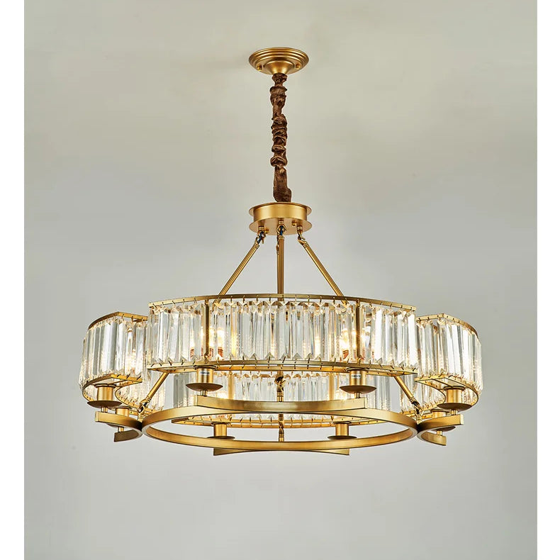 Zoe’s K9 Crystal Modern Glass Chandelier - Copper Luxury Hanging Lamp Chandelier