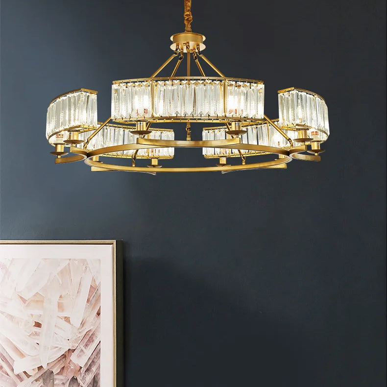 Zoe’s K9 Crystal Modern Glass Chandelier - Copper Luxury Hanging Lamp Chandelier