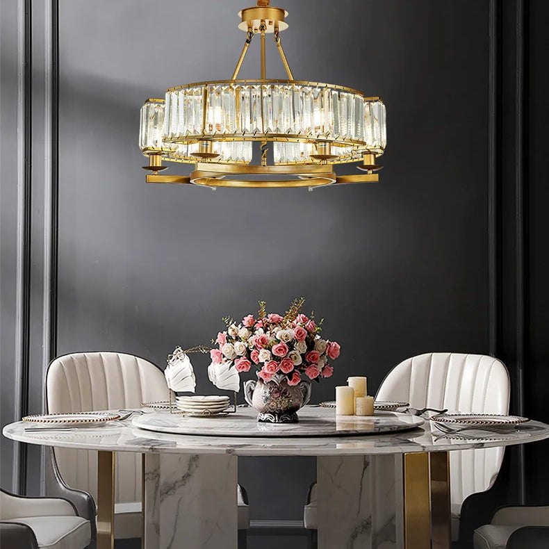 Zoe’s K9 Crystal Modern Glass Chandelier - Copper Luxury Hanging Lamp Chandelier