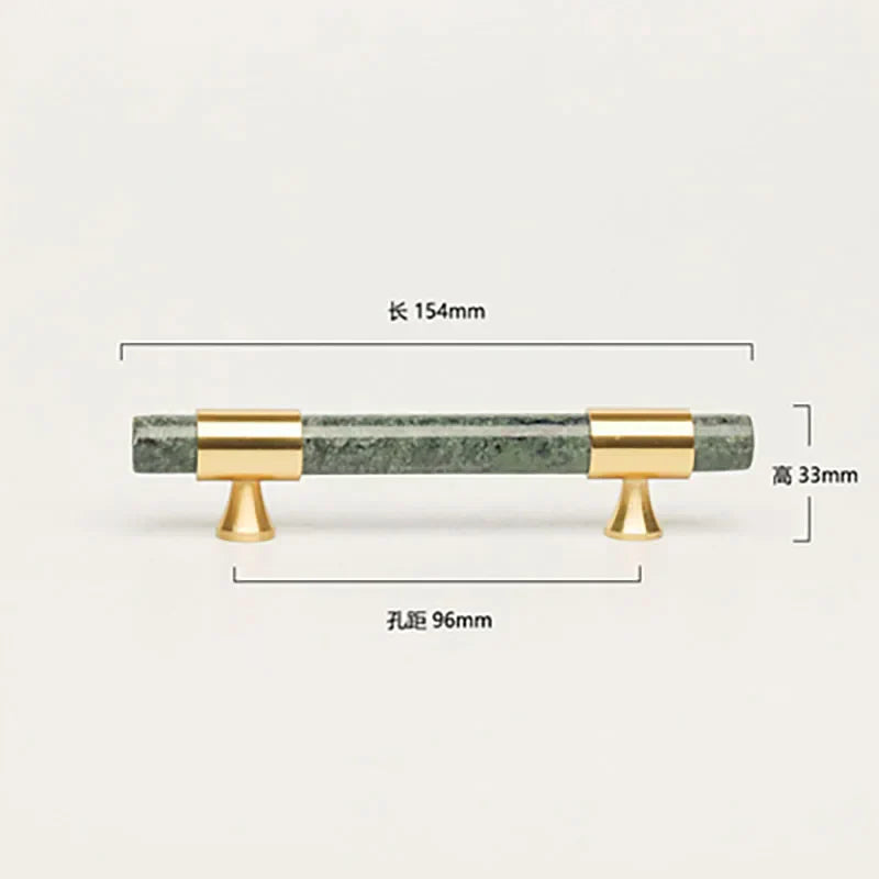 Natural Stone Cabinet Handles – Brass and Marble Wardrobe Knobs for Nordic Furniture green Handles