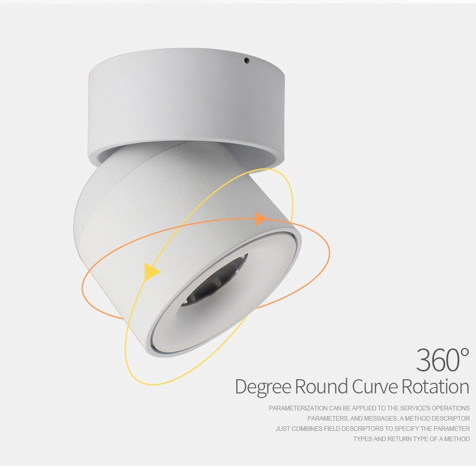 Lily’s Led Ceiling Light Surface Mounted With 360° Round Curve Rotation