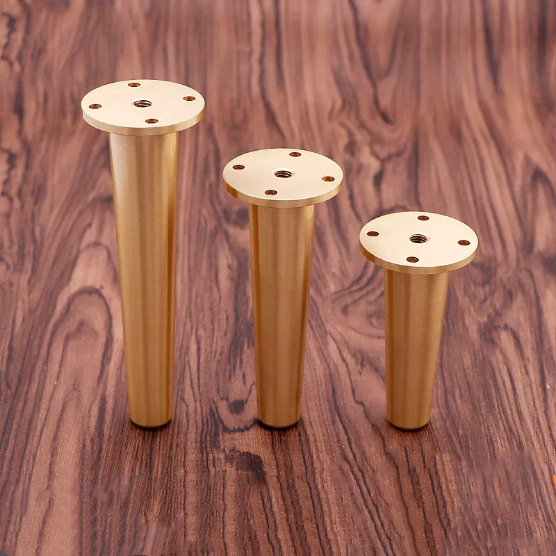 Solid Brass Furniture Leg – Adjustable Gold Cabinet Holder for Sofas TV Stands and Cupboards 9cm high Cabinet Legs
