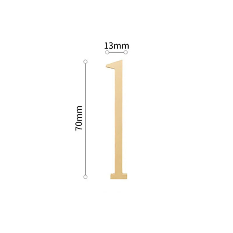 Golden Brass Door Numbers – Custom Decorative Wall Figures for Villas Hotels and Dormitories (5cm/7cm) 7cm 1