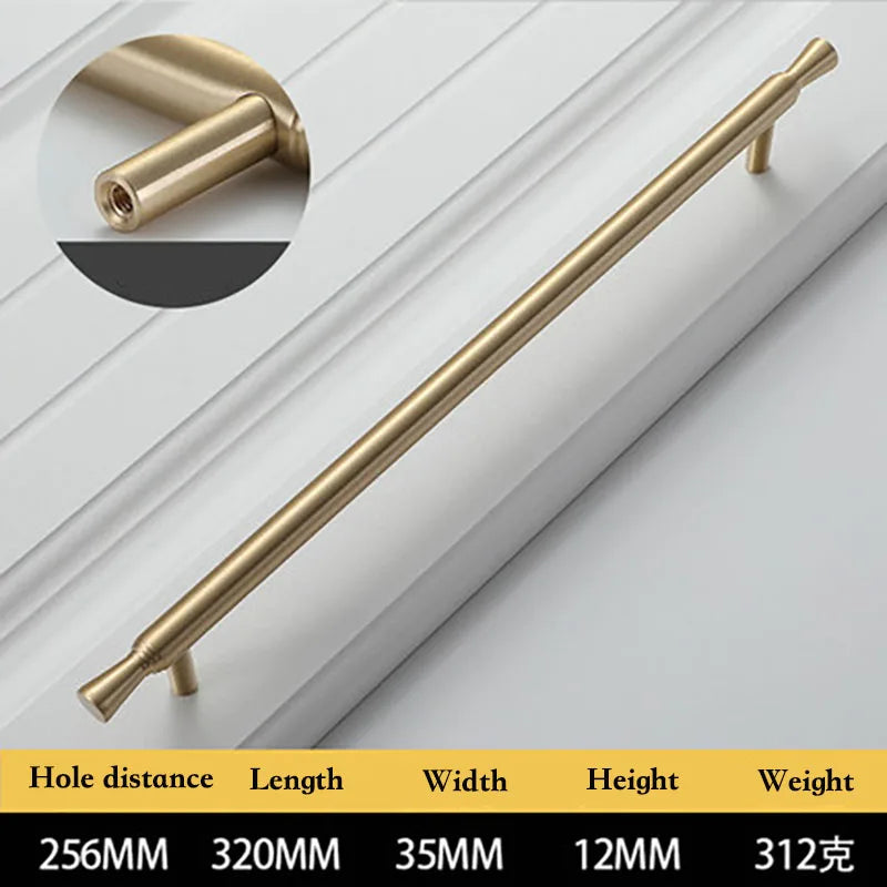 Solid Brass Kitchen Cabinet Handles – Modern Bar Pulls for Drawers and Wardrobes 320mm Handles