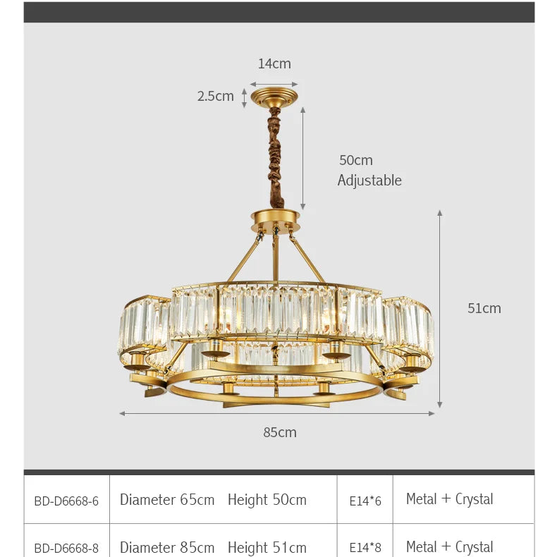Zoe’s K9 Crystal Modern Glass Chandelier - Copper Luxury Hanging Lamp Chandelier