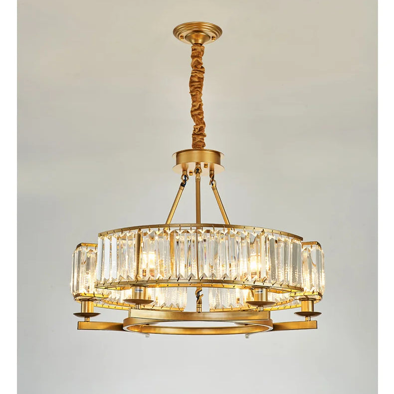 Zoe’s K9 Crystal Modern Glass Chandelier - Copper Luxury Hanging Lamp Chandelier