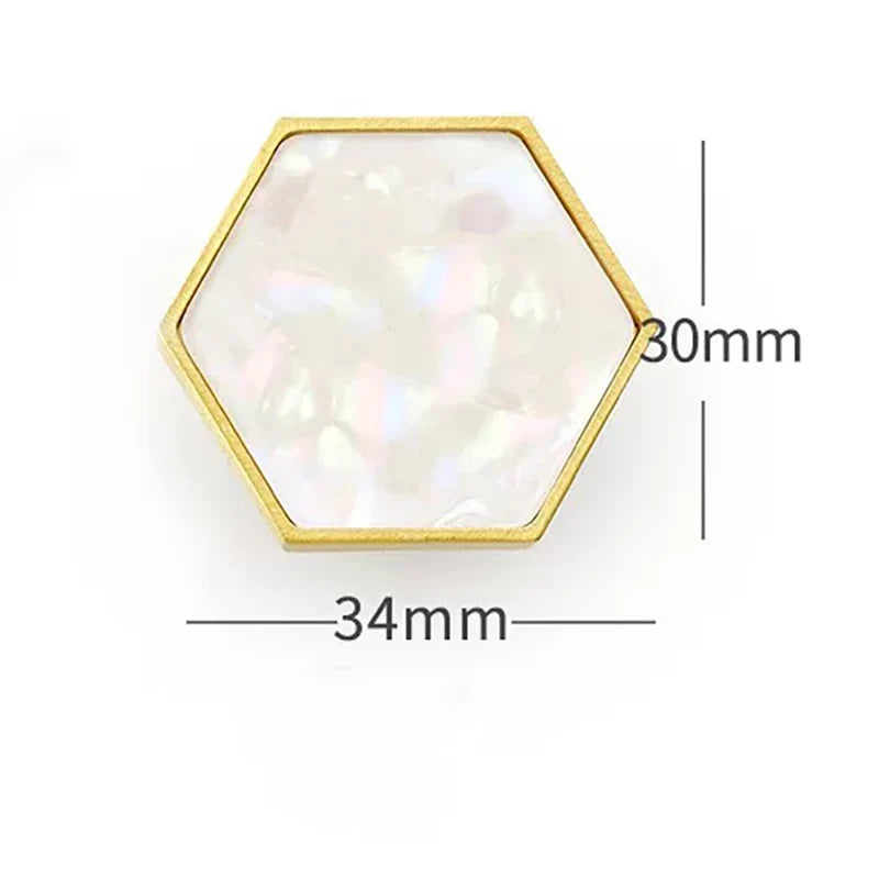 Modern Brass Shell Knobs – Colorful Cabinet Pulls for Wardrobes Dressers and Cupboards white 34mm knob