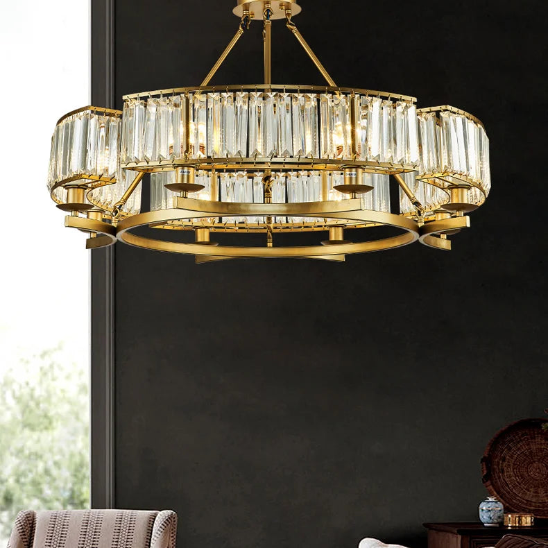 Zoe’s K9 Crystal Modern Glass Chandelier - Copper Luxury Hanging Lamp Chandelier