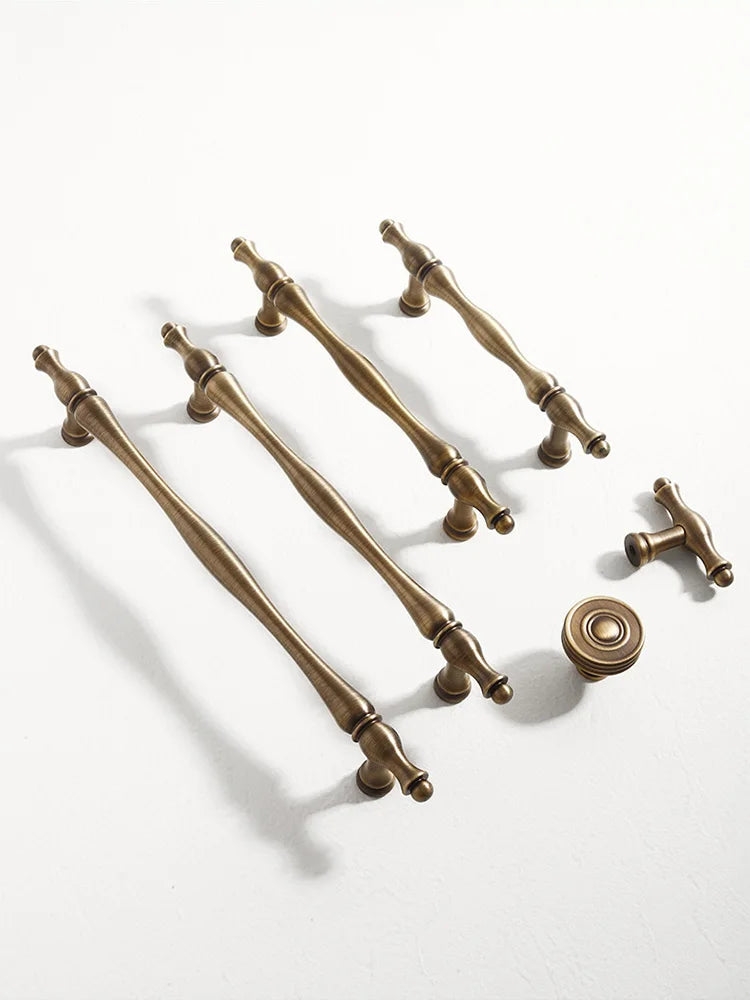 Antique Brass Furniture Cabinet Handle – American Vintage Wardrobe Knob and Drawer Pull Handles