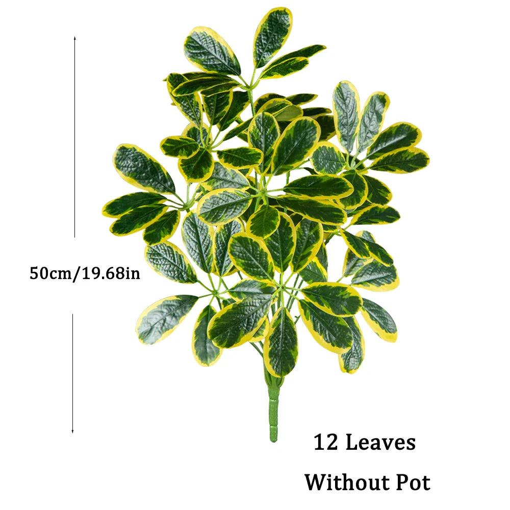 Dlight Decor Palm Plant for Natural Indoor Outdoor Charm 50cm 12Leaves Yellow