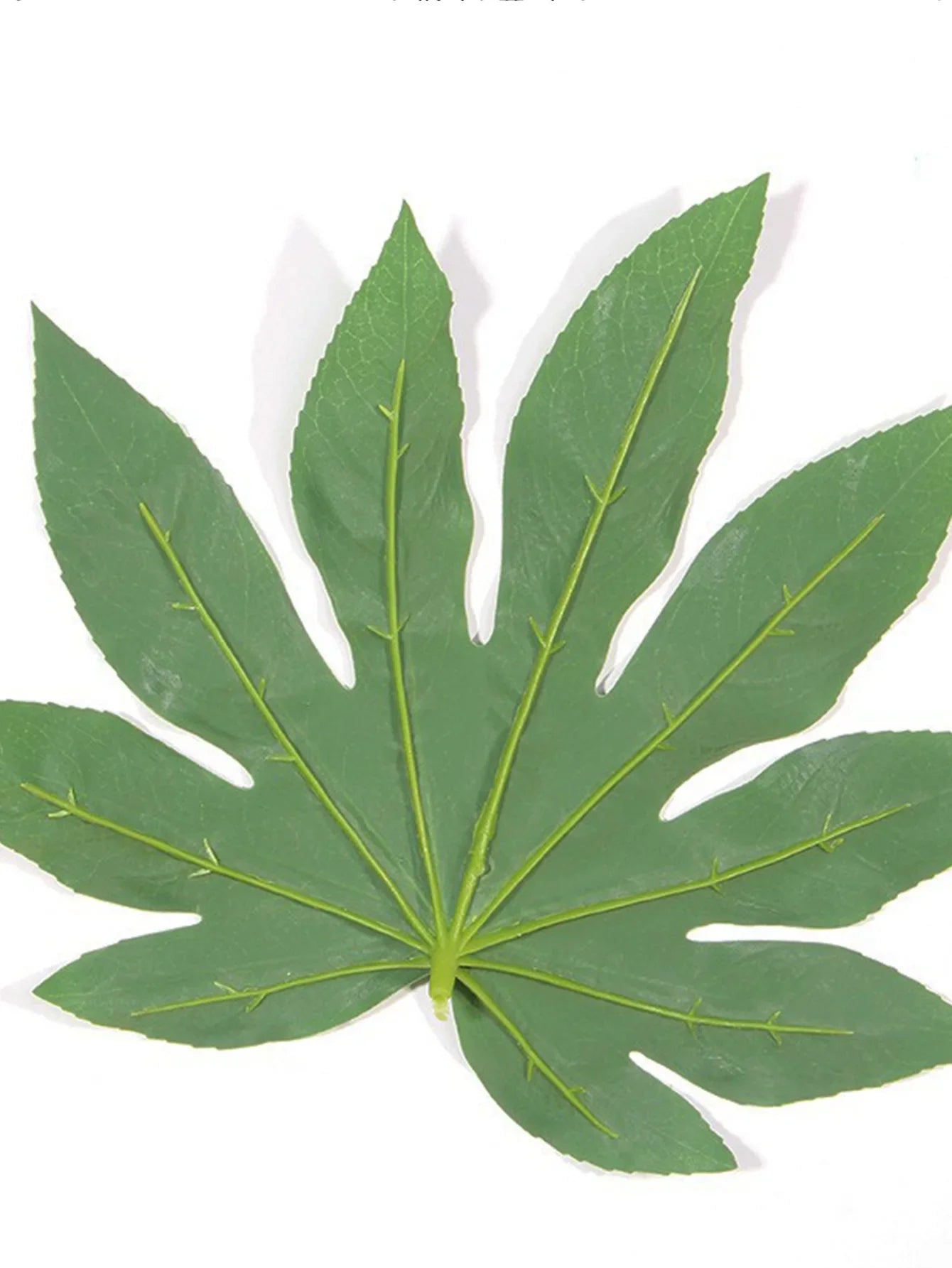 Dlight Decor 5 or 10pcs Tropical Fatsia Monstera Leaves for Table and Home Decor