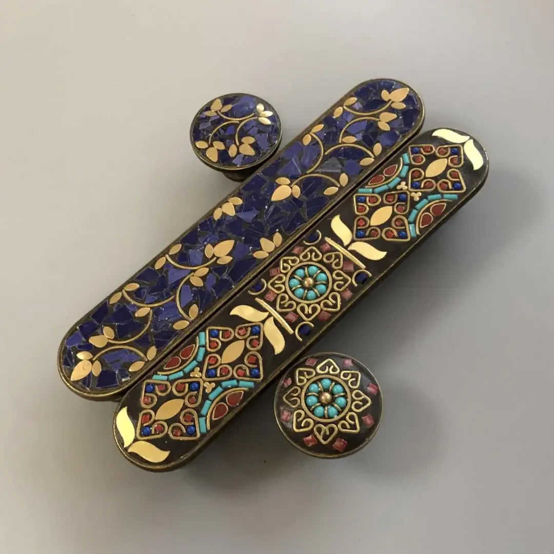 Ethnic Style Brass Art Handles – Vintage Cabinet and Drawer Pulls with Nepalese Craftsmanship Handles