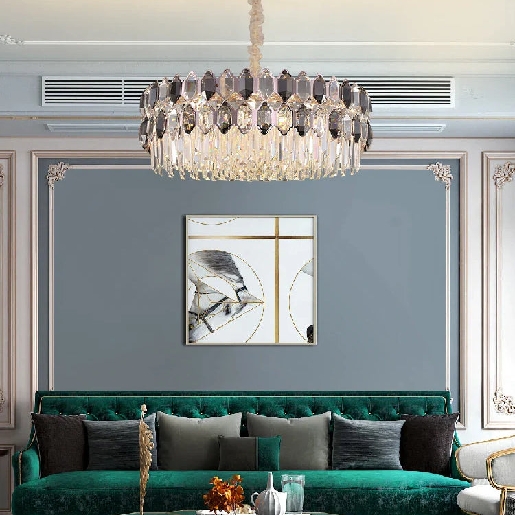 Elegant Crystal Chandelier With A Touch Of Light Luxury - Post - Modern Golden Beauty For Living