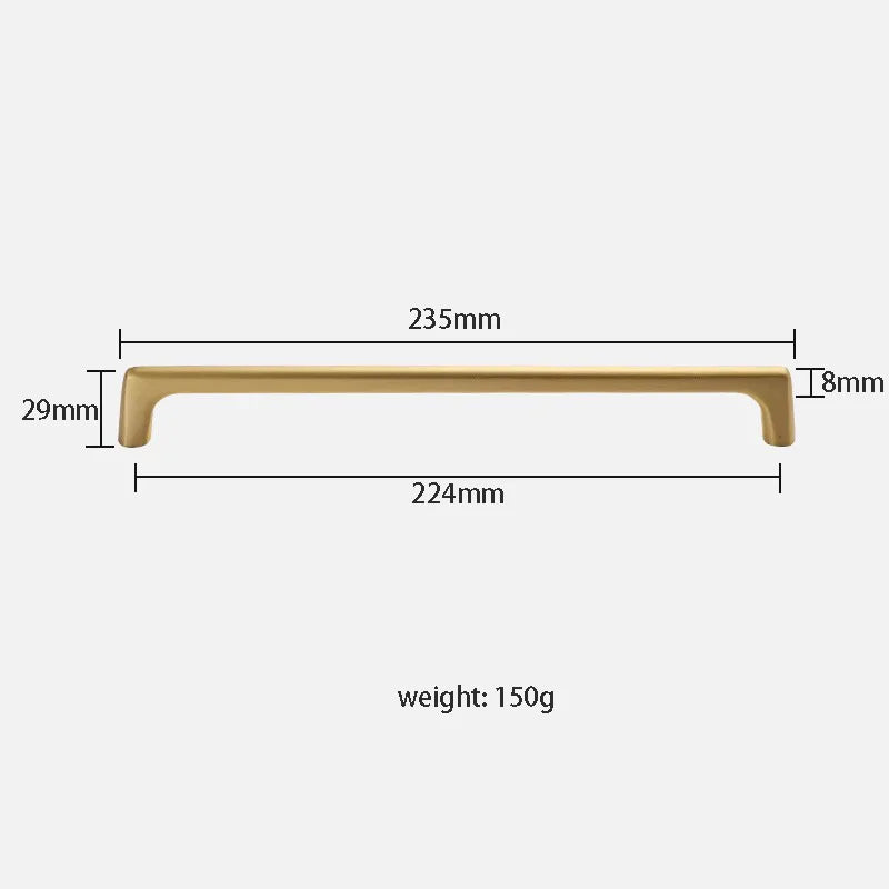 Solid Brass Wardrobe Handles – Integrated Cabinet Pulls and Furniture Bar Handles (106mm-332mm) TB2040-XXL Handles