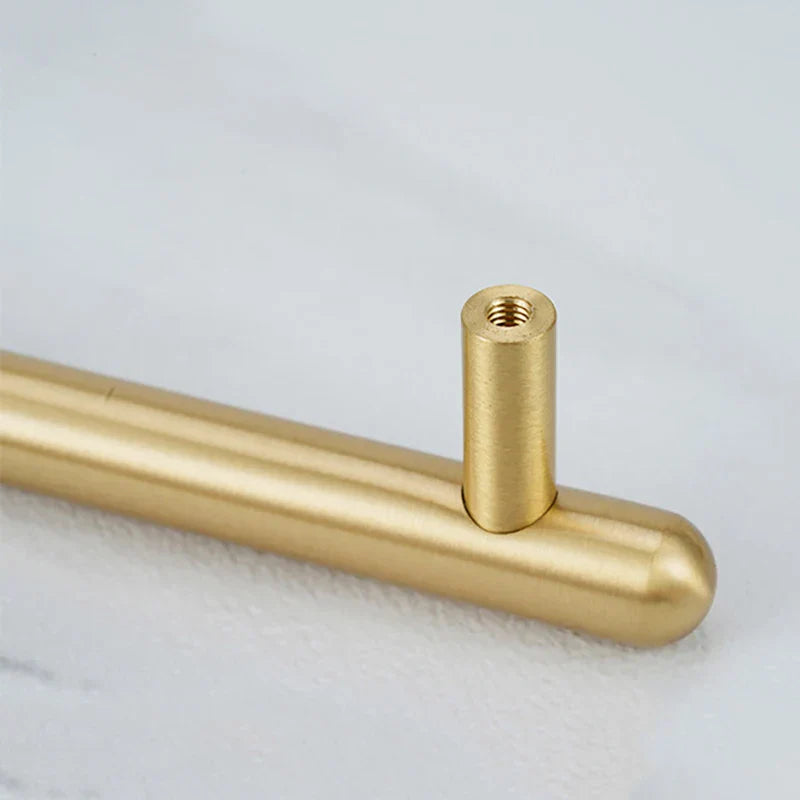 Satin Gold Brass Wardrobe Handles – Modern Drawer Knobs and Cabinet Bar Pulls (50mm-260mm) Handles