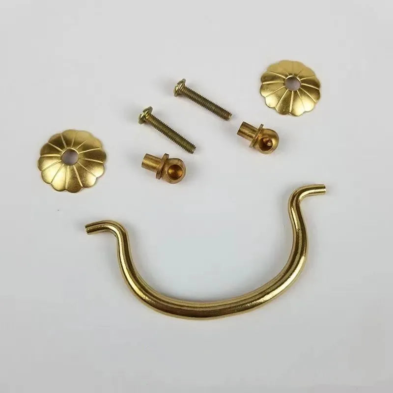 Antique Brass Arch Cabinet Pulls – Vintage Drawer Handles for Home Improvement Pulls