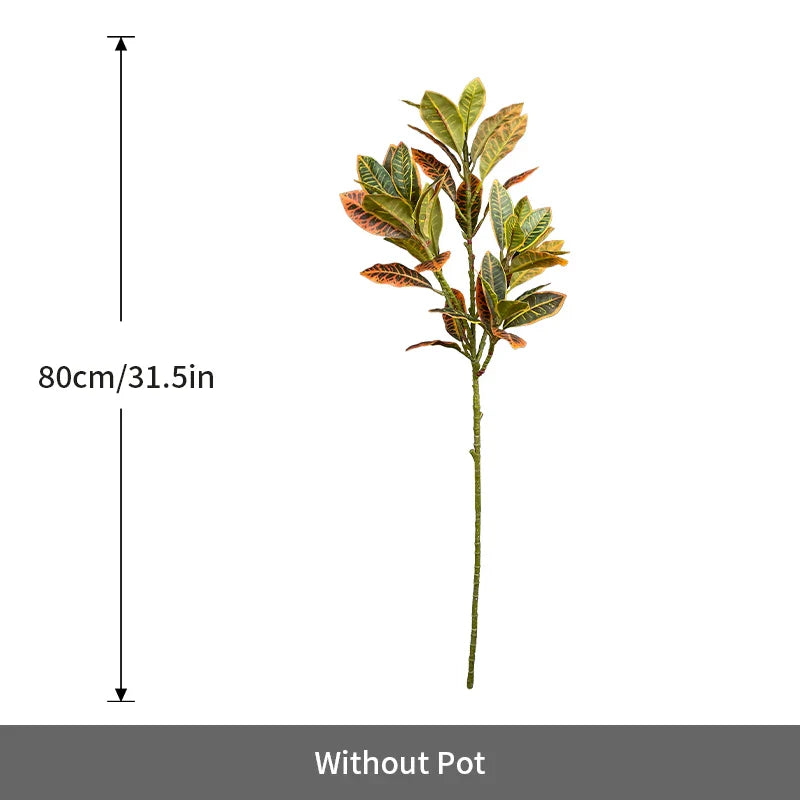Dlight Decor Codiaeum Ficus Tree for Tropical Indoor Floor Decor 85cm