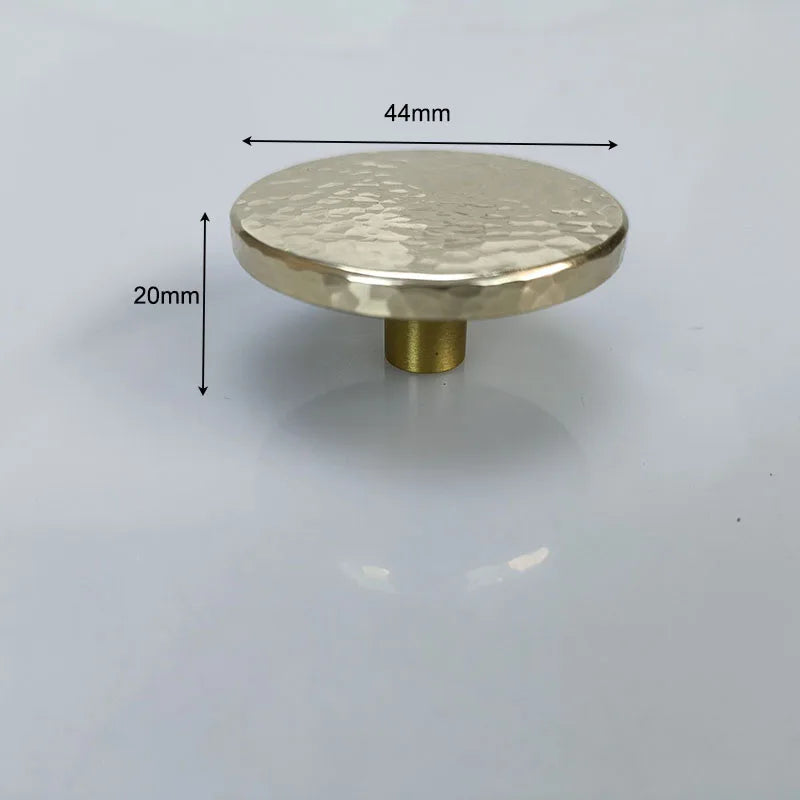 Hammered Brass Cabinet Handles – Light Gold Wardrobe Knobs and Drawer Pulls for American/Nordic Furniture TS0501 1.7