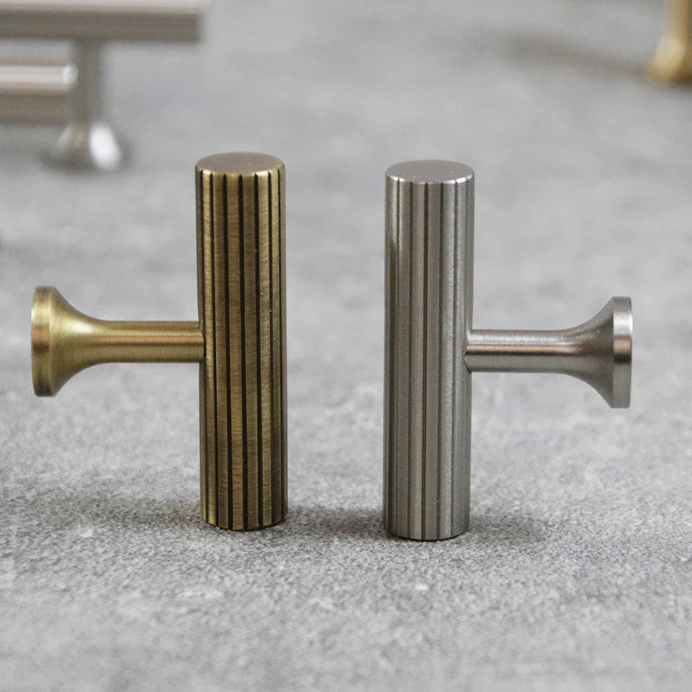 Solid Brass Vertical Linear Cabinet Knobs – Long Drawer Handles for Kitchen Wardrobe and Wooden Doors Handles