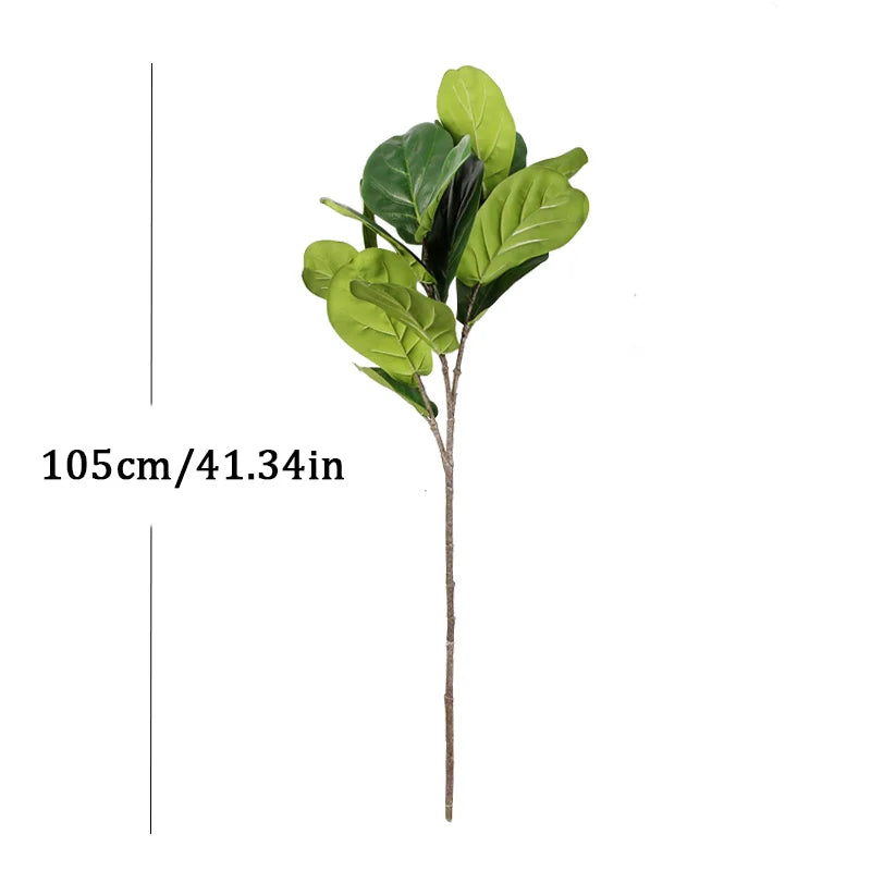 Dlight Decor 113cm Tropical Ficus Tree with Rubber Style Leaves 105cm 3 Forks