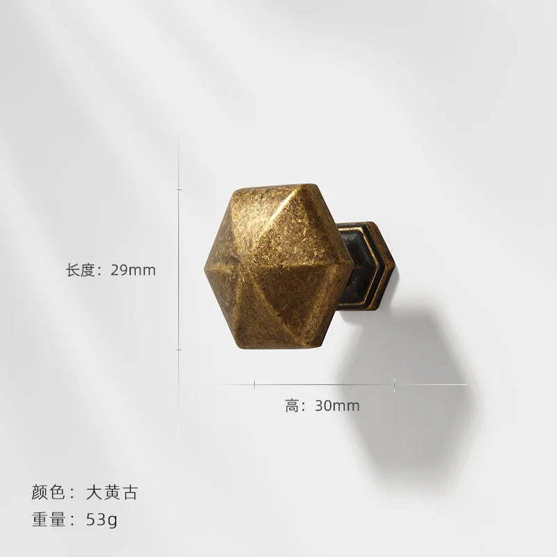 Antique Wardrobe Cabinet Handles - Retro Zinc Alloy Drawer Pulls and Knobs for Kitchen and Furniture 6983 single hole