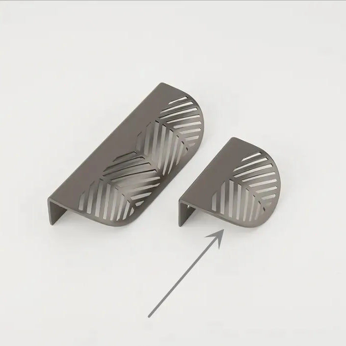 Modern Gold Leaf Cabinet Handles - Brushed Zinc Alloy Hollow Pulls for Furniture and Drawers Small-Pearl Grey Handles