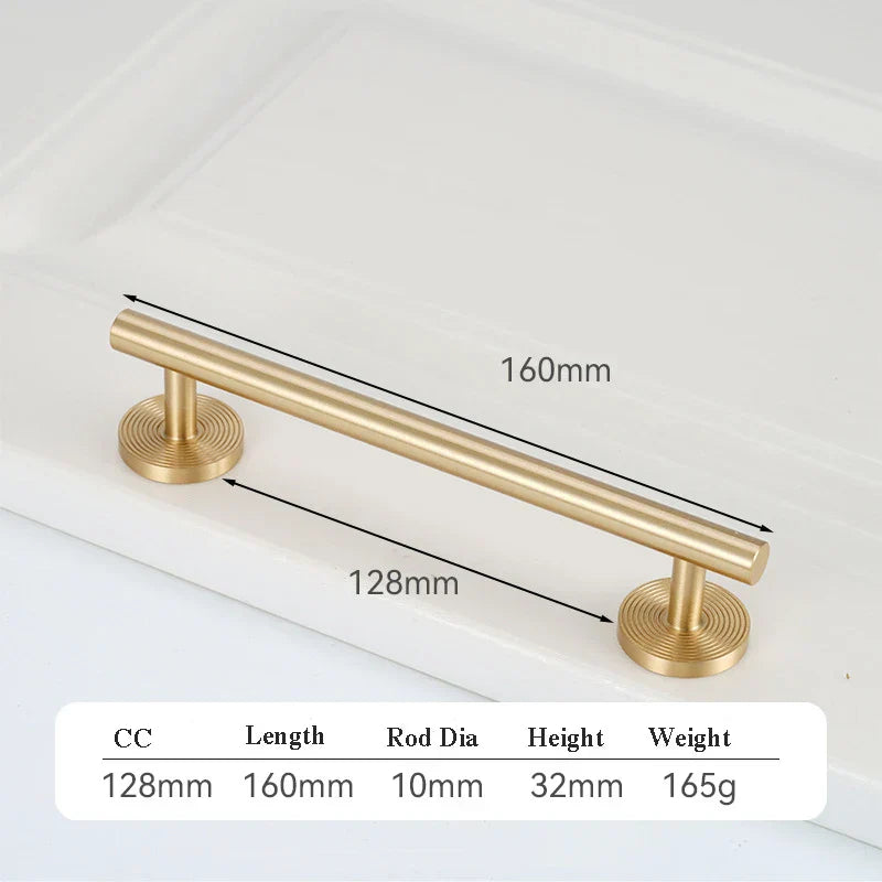 France Satin Gold Cabinet Handles – Solid Brass Kitchen Drawer Knobs and Door Pulls (130mm-510mm) 2031-160 Handles