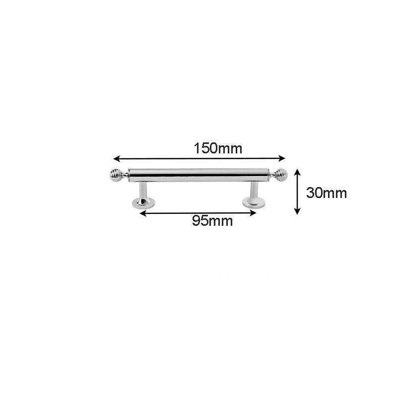 Polished Brass Cabinet Handles – PVD Gold and Chrome Wardrobe Knobs and Drawer Pulls Chrome 150mm Handles