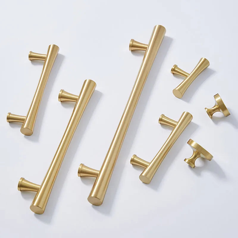 Gold Brass Dresser Handles – Modern Cabinet Pulls and Drawer Knobs for Kitchen and Furniture Handles