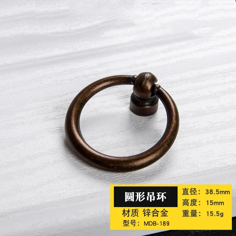 Antique Bronze Cabinet Handles - Retro Drawer Pulls Vintage Zinc Alloy Kitchen Hardware for Furniture Dresser and
