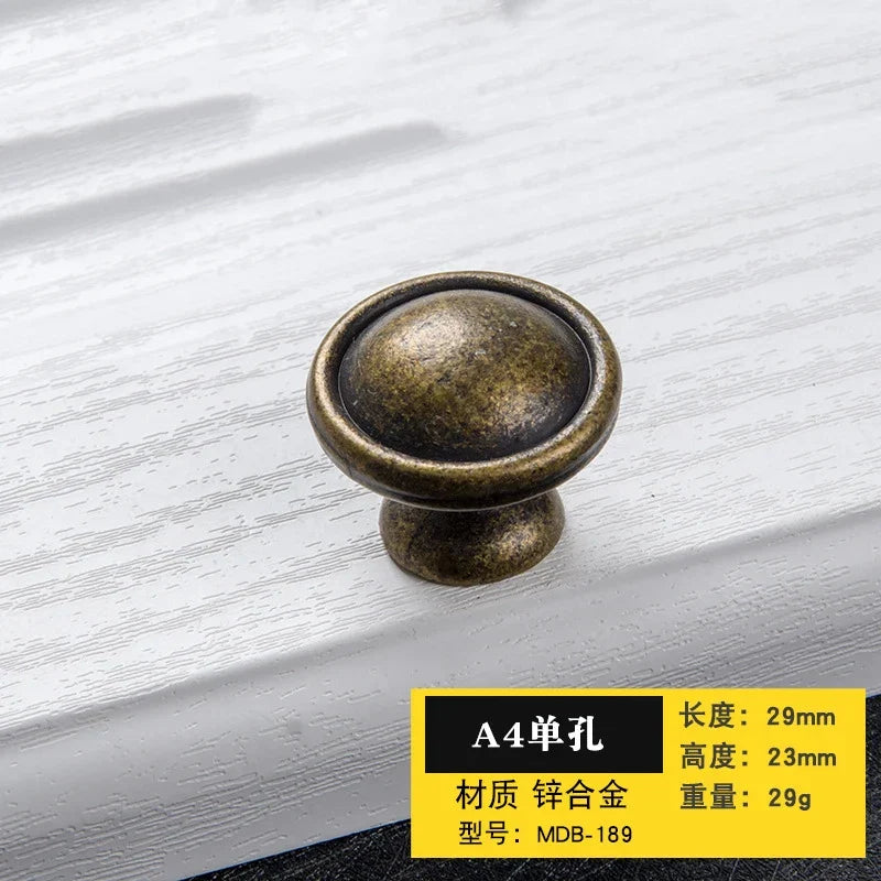 Antique Bronze Cabinet Handles - Retro Drawer Pulls Vintage Zinc Alloy Kitchen Hardware for Furniture Dresser and