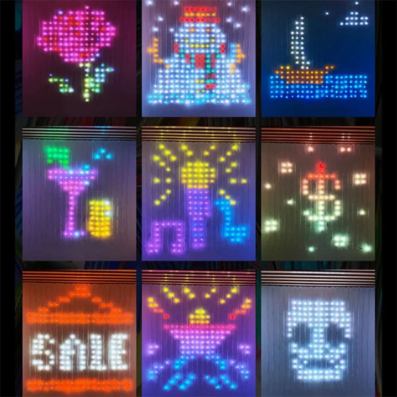 APP Controlled 16 Million Colors RGB LED Curtain Lights Holiday Party Decoration holiday lighting