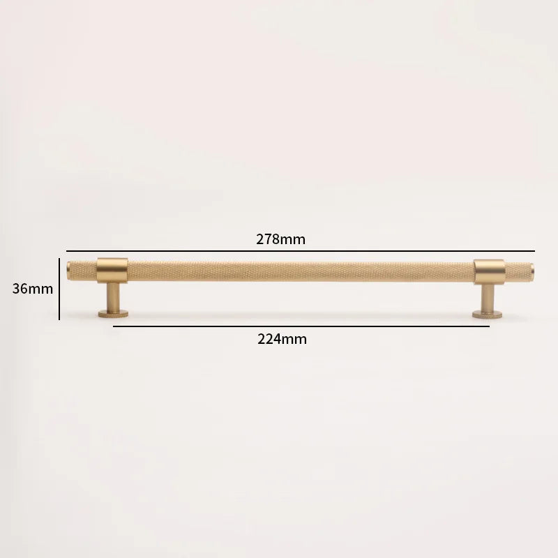 Knurled Brass Handles – Modern Kitchen Cabinet Pulls and Wardrobe Knobs (28mm-278mm) 9006-278 Handles