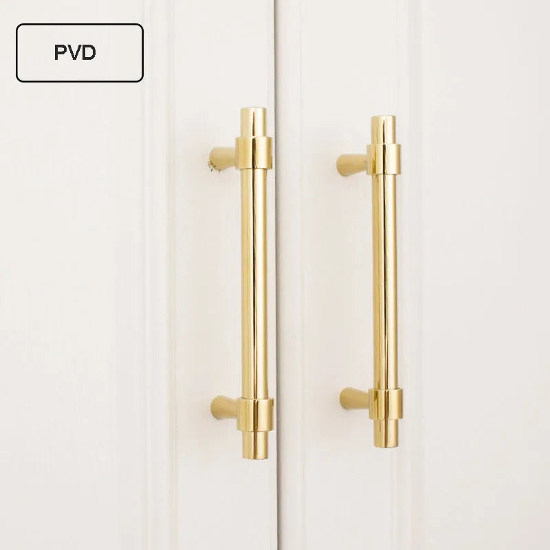 Nordic Brass Furniture Handles – Gold Black Chrome Cabinet Bar Pulls (50mm-500mm) PVD / 265mm x 224CC Handles