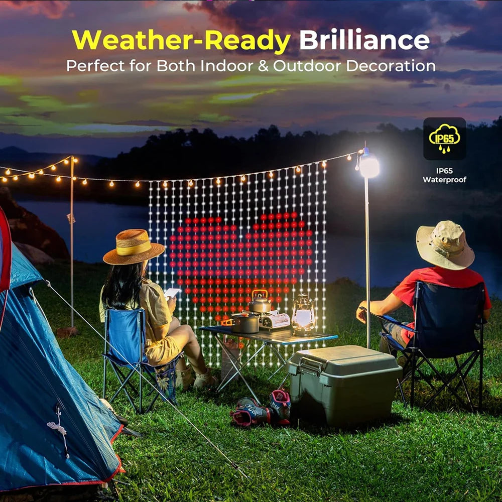 APP Controlled 16 Million Colors RGB LED Curtain Lights Holiday Party Decoration holiday lighting