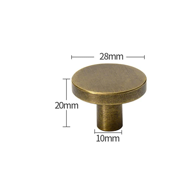 Antique Brass Round Cabinet Knobs – Vintage Drawer Wardrobe and Cupboard Pulls antique 28mm knob