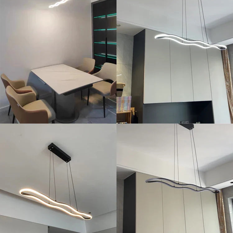 Sleek Modern Restaurant Chandelier - Nordic Wave Design For Dining Rooms Bars And Offices Pendant