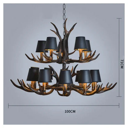 Industrial Antler Branch Chandelier – configuration option 16