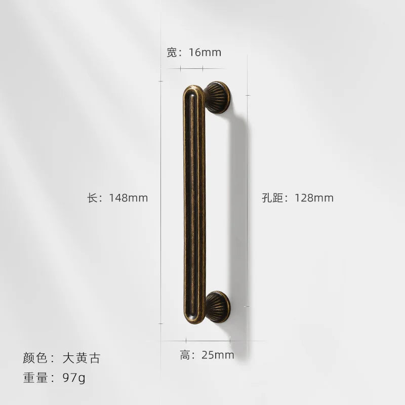 Antique Wardrobe Cabinet Handles - Retro Zinc Alloy Drawer Pulls and Knobs for Kitchen and Furniture 7056 128mm Handles