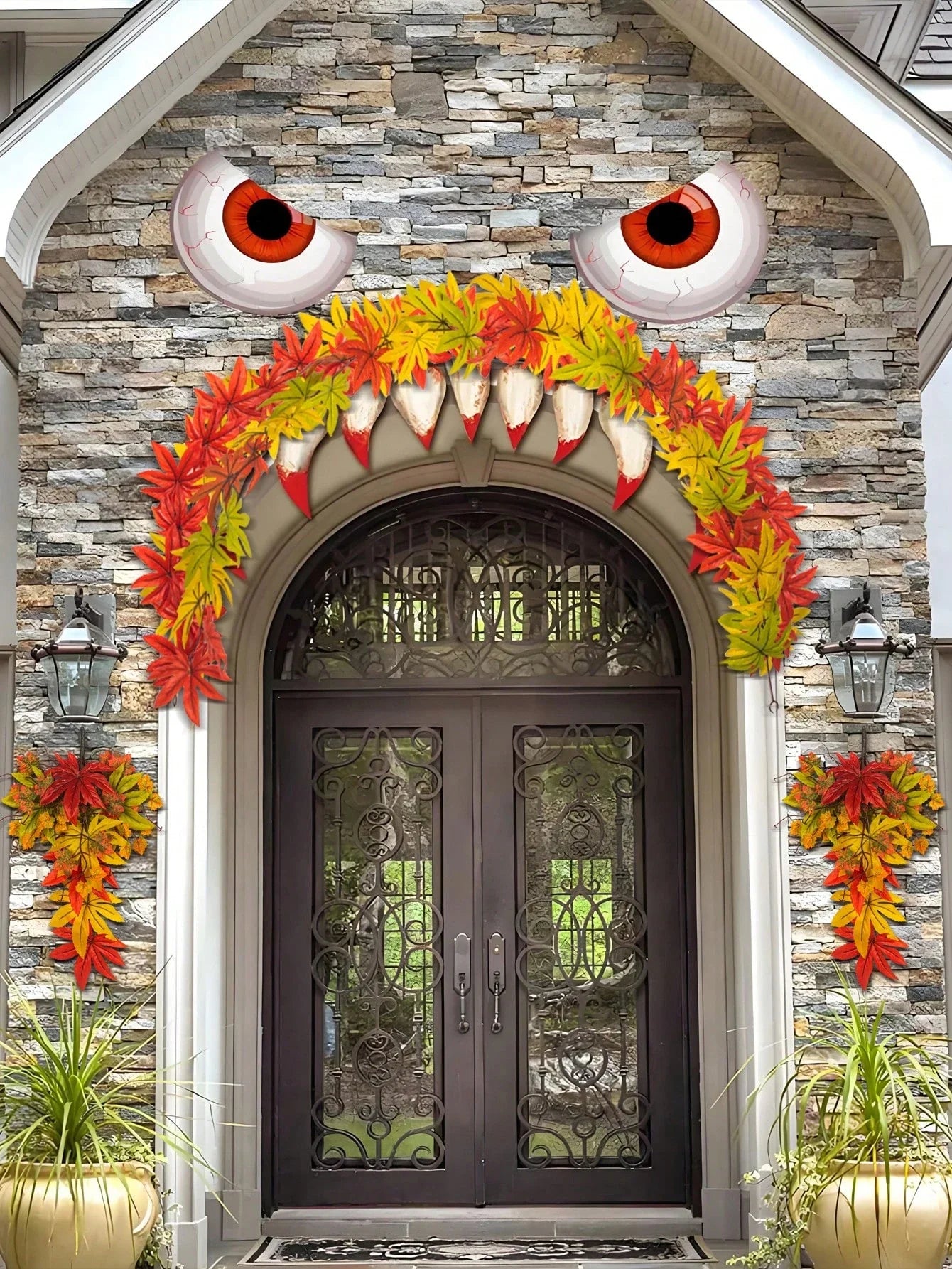 Dlight Decor 200cm Fall Maple Leaf Garland for Autumn and Halloween Decor