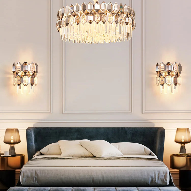 Elegant Crystal Chandelier With A Touch Of Light Luxury - Post - Modern Golden Beauty For Living