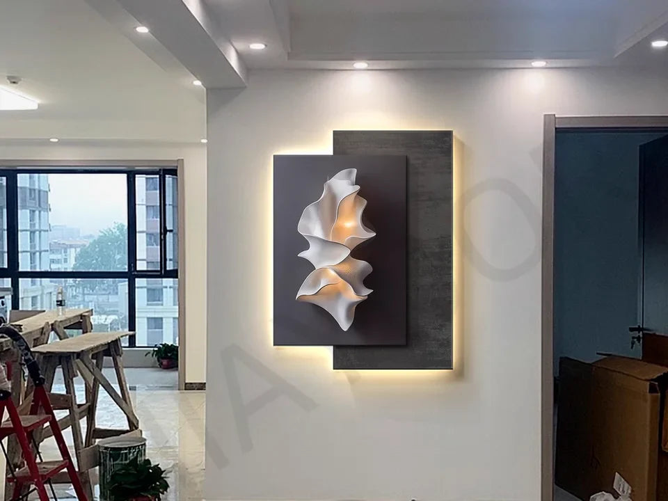 Dlight Decor Crystal Porcelain LED Wall Mural Light Wall Art