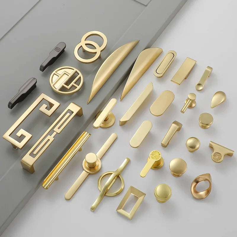 Modern Gold Kitchen Cupboard Drawer Handles – Chinese Style Decorative Knobs Handles