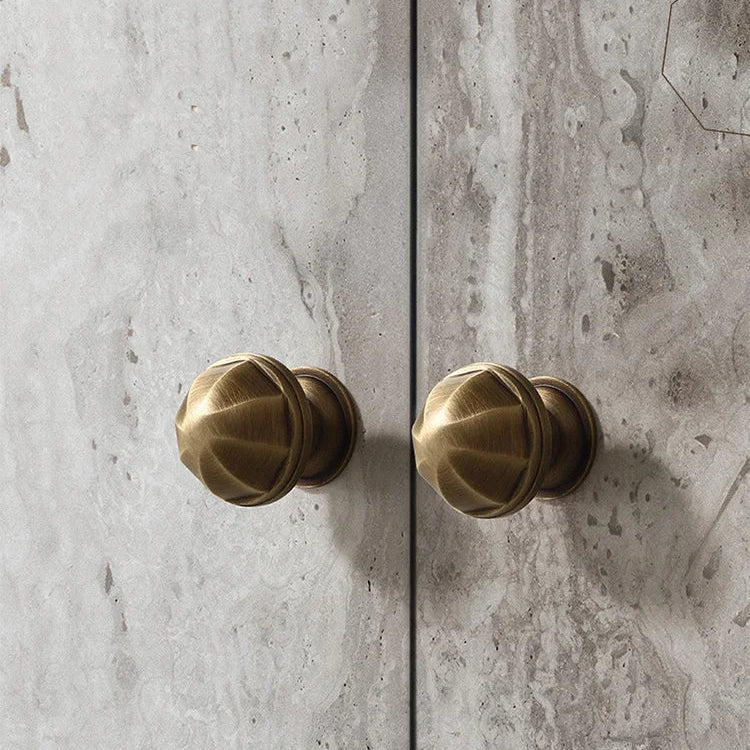 Solid Brass Octagonal Cabinet Knobs – Antique Gold Drawer and Wardrobe Handles knob
