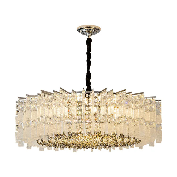 Elegant Led Crystal Chandelier For Luxurious Living Rooms - Chrome/Gold Round Design Perfect Indoor