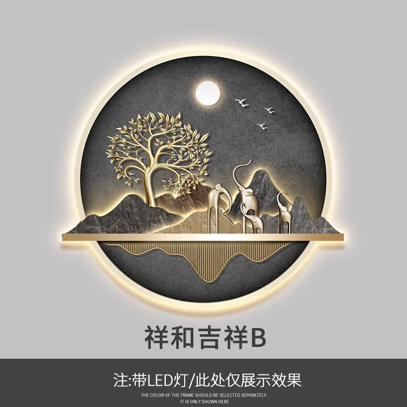 Dlight Decor Wealth Landscape Wall Lamp Mural L / 84X70 / Warm light Wall Art